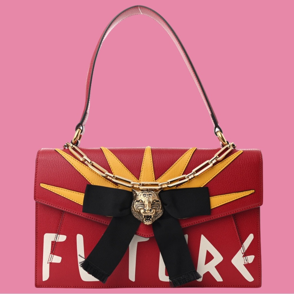Gucci Calfskin Osiride Future Top Handle Bag Red